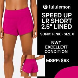 Lululemon Speed Up Short LR 2.5” Lined – Sonic Pink, Size 8